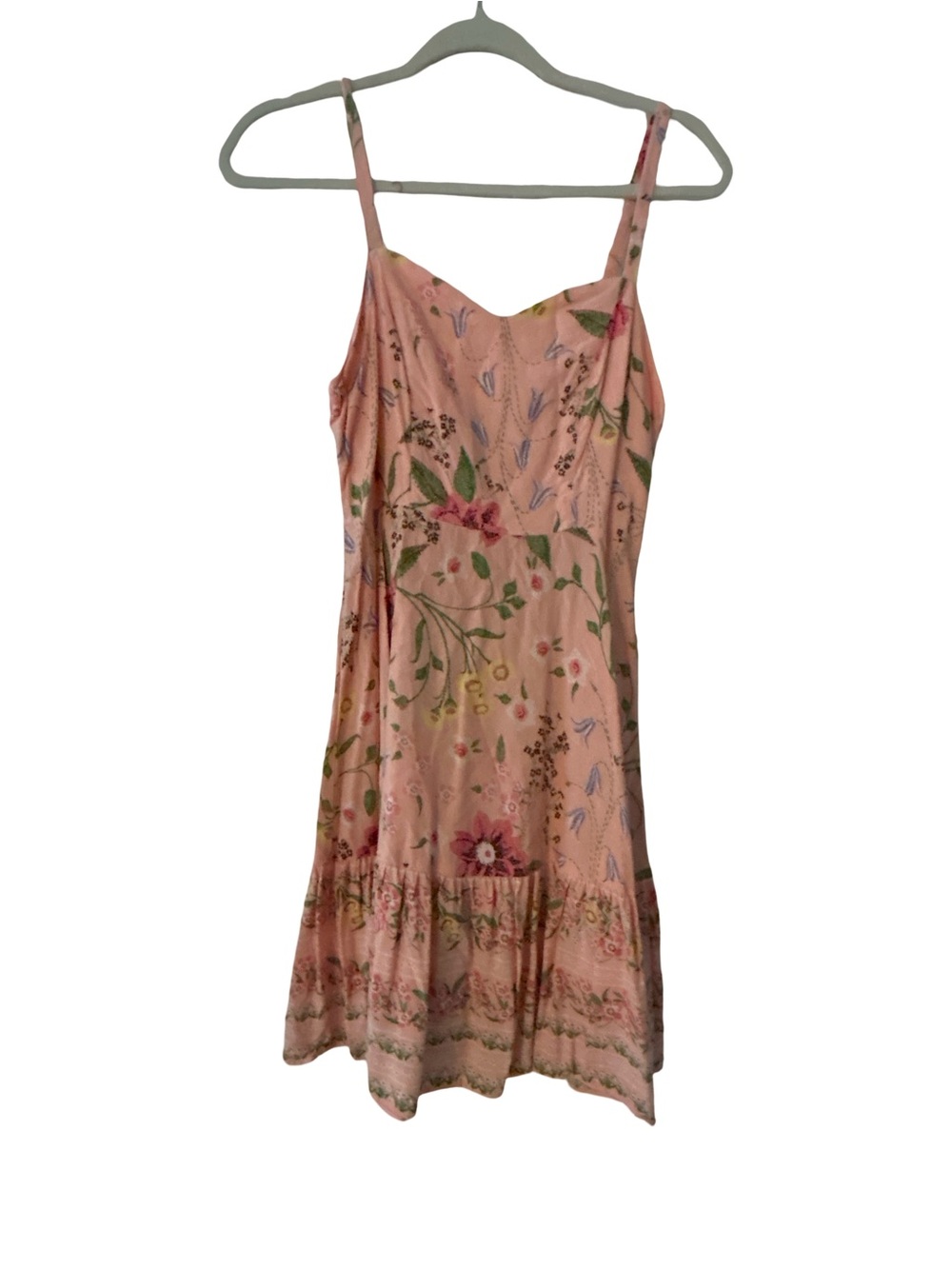 Old Navy Pink Floral Smocked Mini Dress Sleeveless Straps Size M Cottagecore